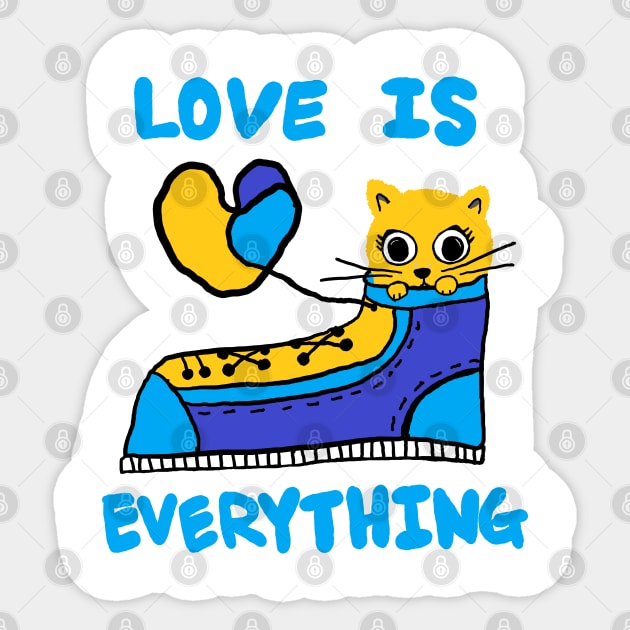 love is everything, lovely cat Sticker by zzzozzo